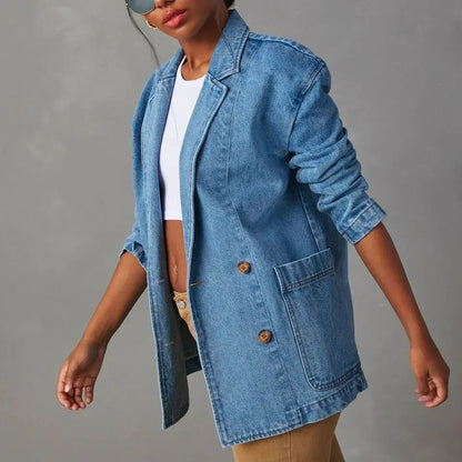 Abegonda Denim Blazer für Damen – Zeitloses Design, Vielseitig 4