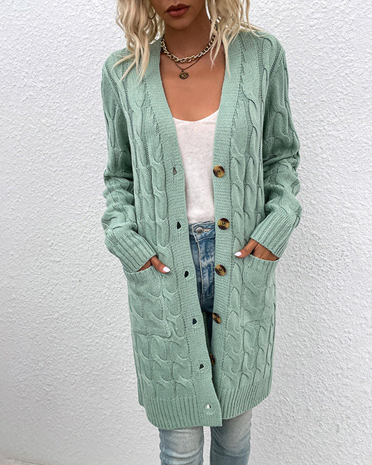 Aelgonda Damen Strickjacke – Kabelstrick, Vielseitig für Lagenlook 1