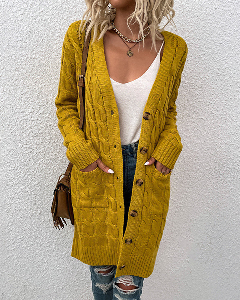 Aelgonda Damen Strickjacke – Kabelstrick, Vielseitig für Lagenlook 2