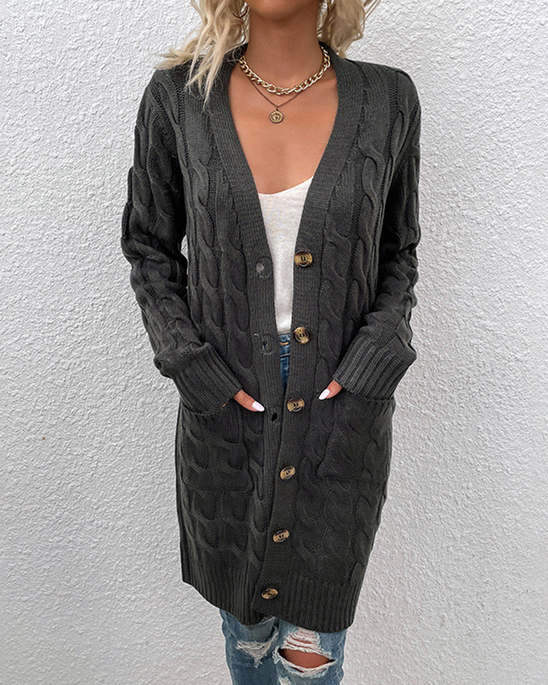 Aelgonda Damen Strickjacke – Kabelstrick, Vielseitig für Lagenlook 4