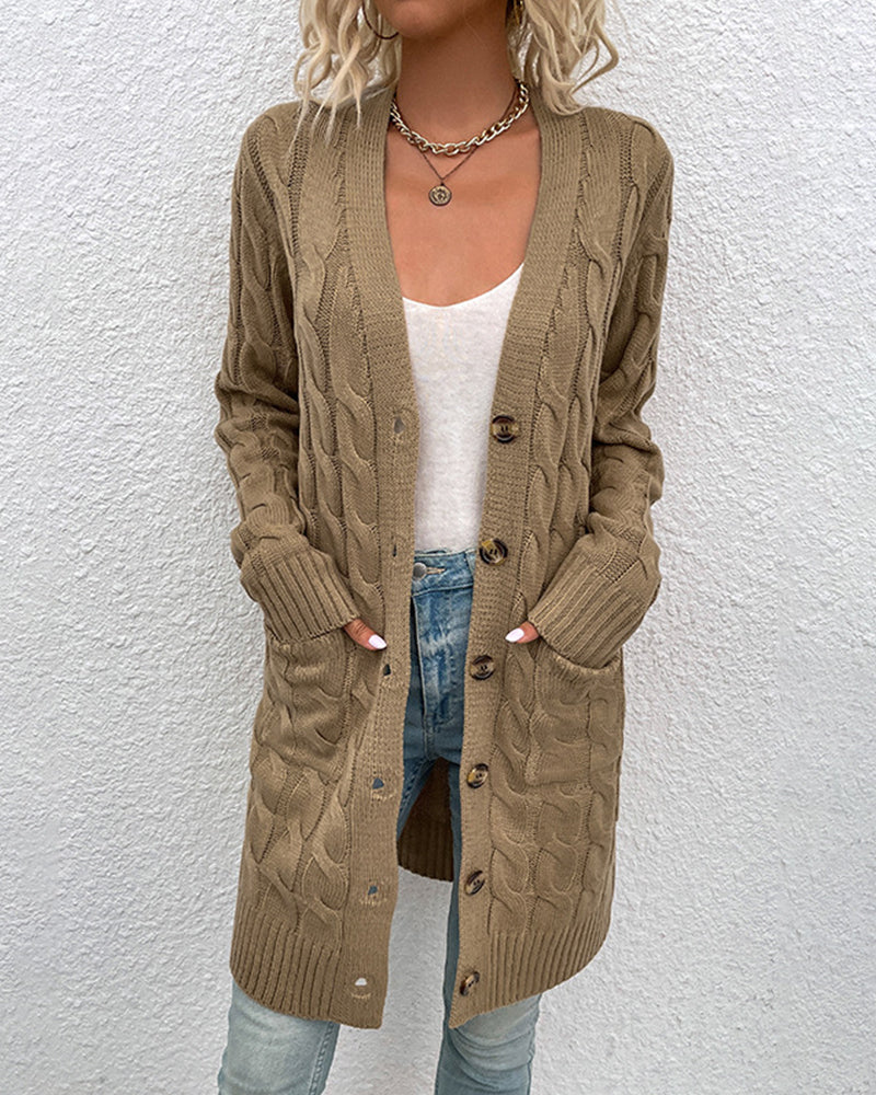 Aelgonda Damen Strickjacke – Kabelstrick, Vielseitig für Lagenlook 5