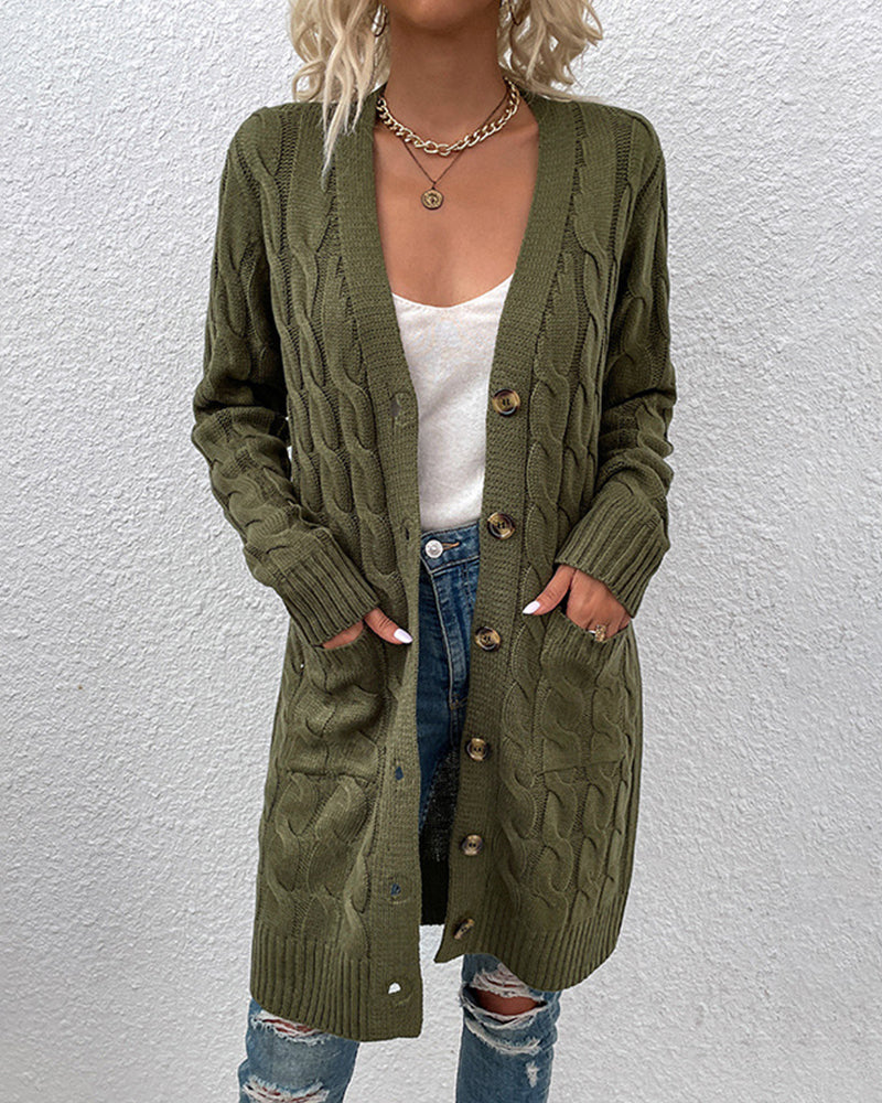 Aelgonda Damen Strickjacke – Kabelstrick, Vielseitig für Lagenlook 7