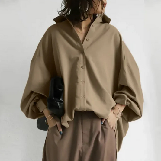 Alfreda Damen Hemd - Oversized Design, Bequeme Passform, Weiß 1