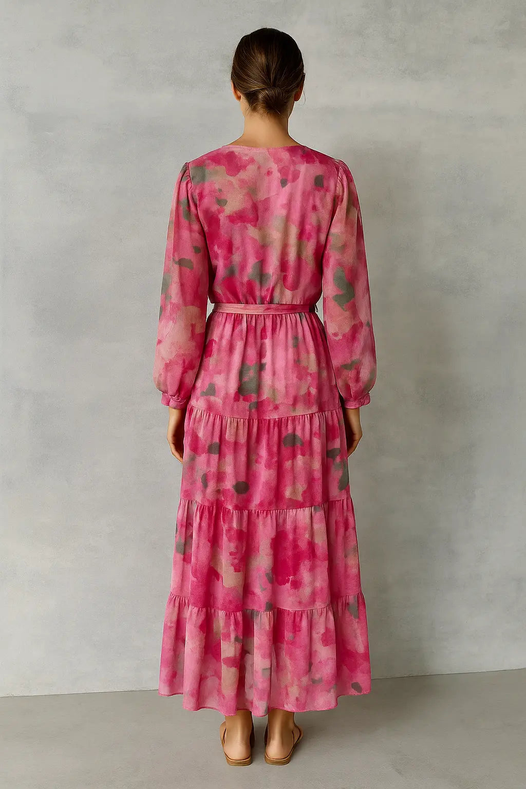 Allie | Boho Maxikleid Langarm Mit Blumenmuster Für Damen 2
