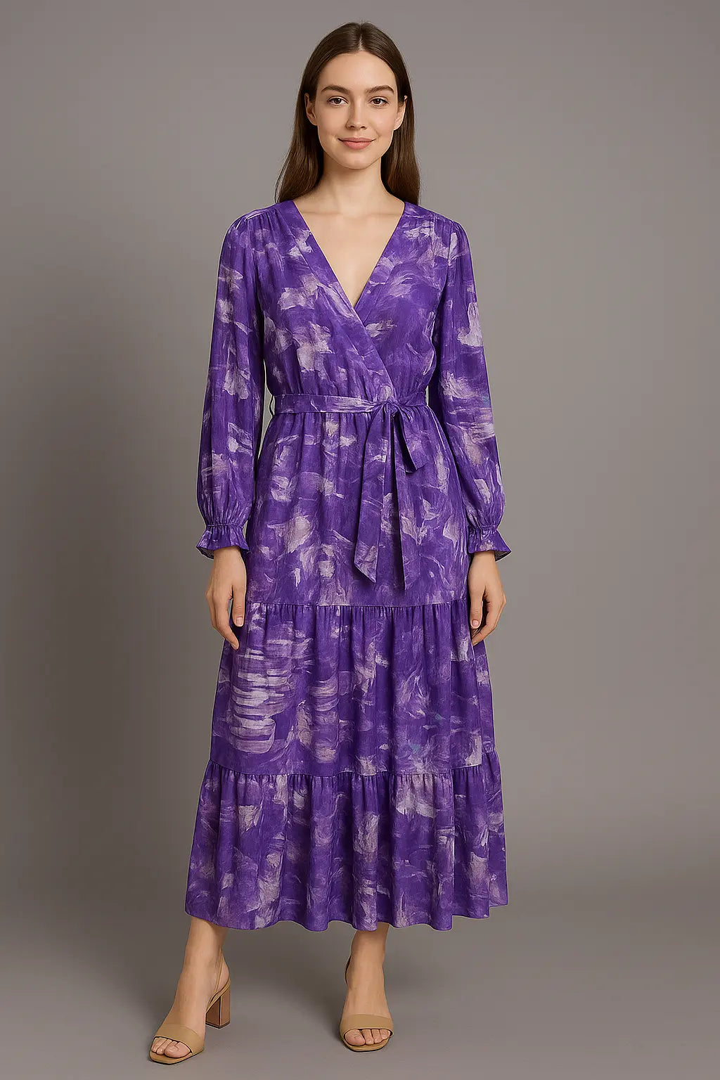 Allie | Boho Maxikleid Langarm Mit Blumenmuster Für Damen 3