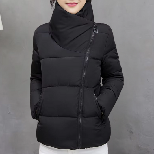 Asymmetrische Damenjacke – Leichte Polyesterfüllung, Modisch und Warm 0