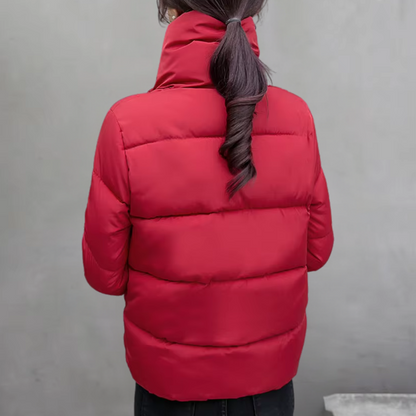 Asymmetrische Damenjacke – Leichte Polyesterfüllung, Modisch und Warm 3