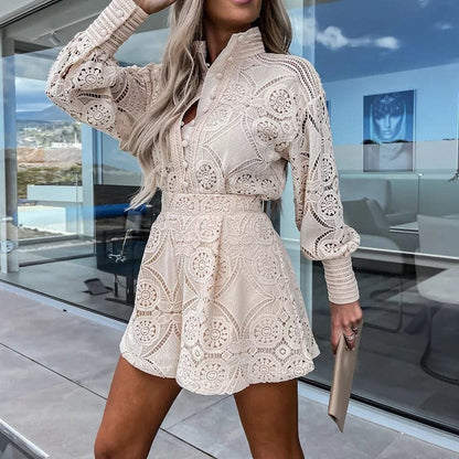 BRANA Damen Zweiteiliges Set – Hochwertige Baumwollmischung mit Besticktem Oberteil und Shorts 7