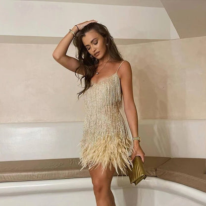 Élora | Festliches Damenkleid Mit Luxusfedern Im Mini-Design 6