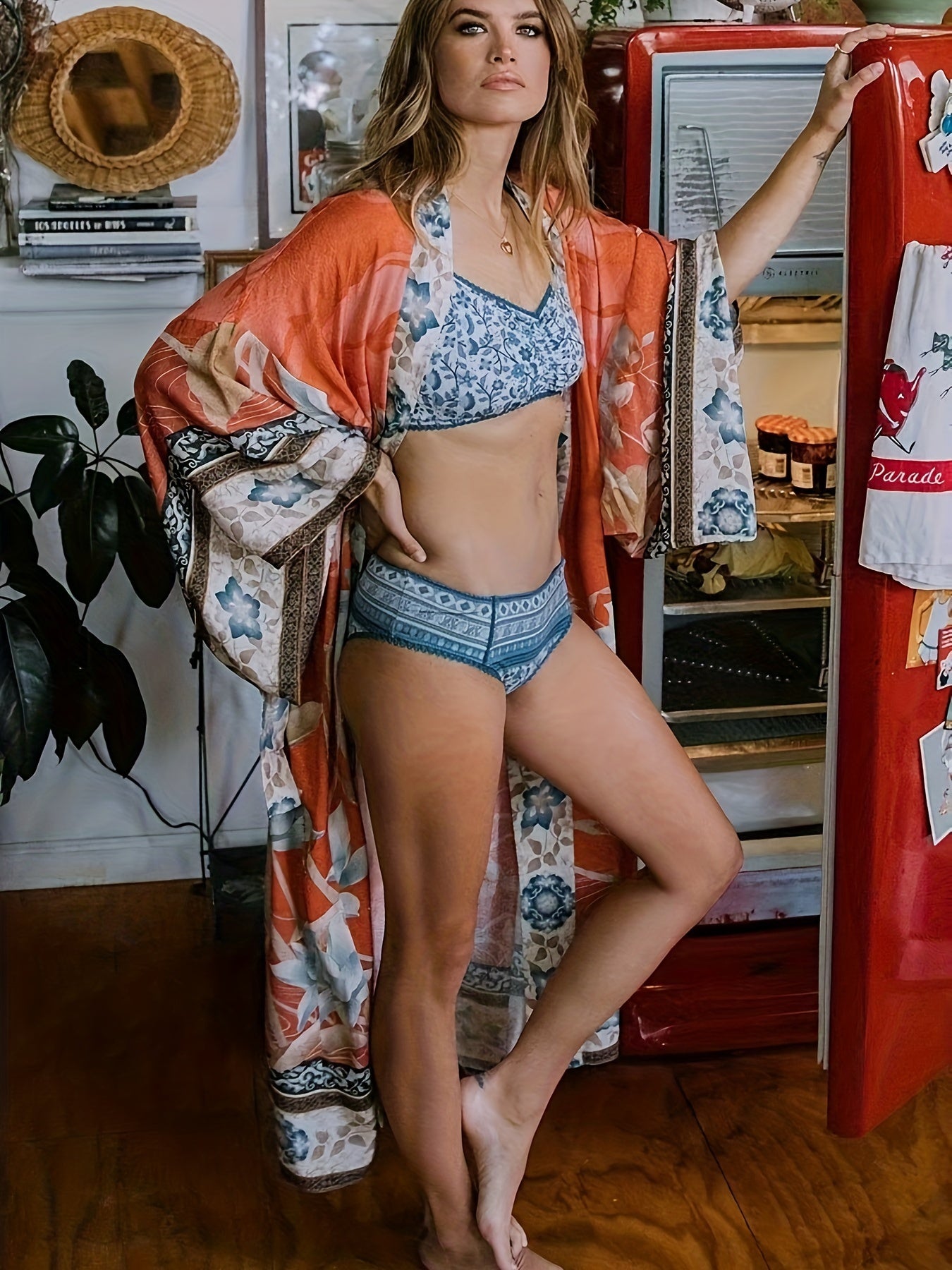 Barbara | Lange Damen Kimono mit Blumenprint 5