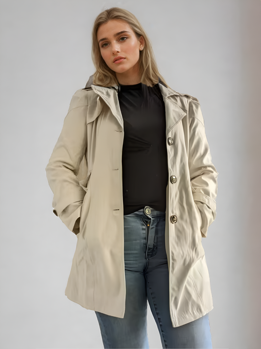 Bettina | Damen Trenchcoat Beige – Moderne Getailleerte Jacke für Elegante Silhouetten 1