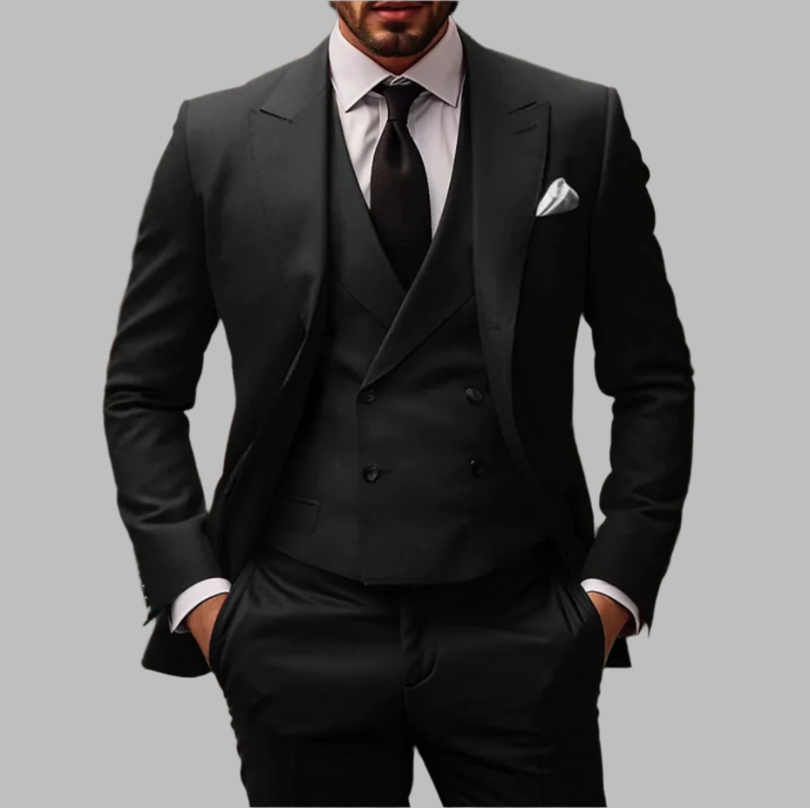 Oden | 3-teiliger Slim-Fit Herrenanzug für Hochzeit, Blazer, Gilet und Hosen 1