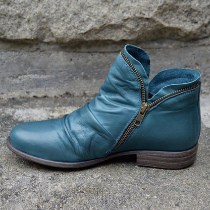 Birgitta | Nachhaltige Schwarze Stiefel Damen mit Reißverschluss aus Leder 10