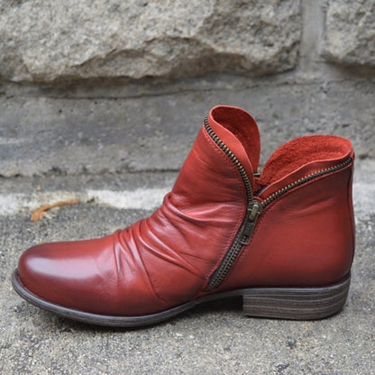 Birgitta | Nachhaltige Schwarze Stiefel Damen mit Reißverschluss aus Leder 3