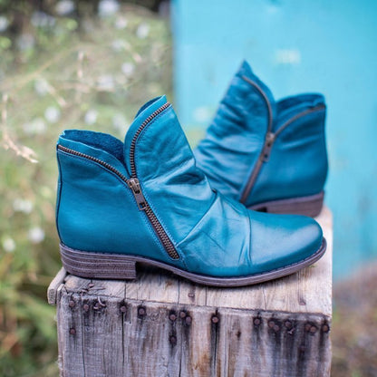 Birgitta | Nachhaltige Schwarze Stiefel Damen mit Reißverschluss aus Leder 4