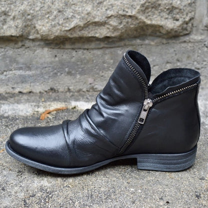 Birgitta | Nachhaltige Schwarze Stiefel Damen mit Reißverschluss aus Leder 7