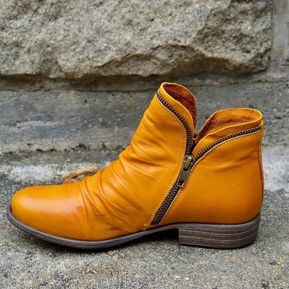 Birgitta | Nachhaltige Schwarze Stiefel Damen mit Reißverschluss aus Leder 8