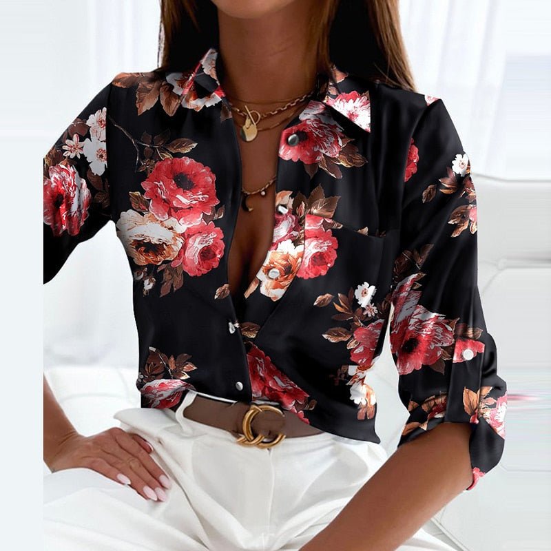 Bluse mit Umschlagkragen | Elegante Damenbluse in verschiedenen Farben und Mustern 8