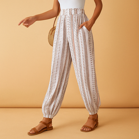 Cato | Hohe Taille Stoffhose Damen mit Lockerer Passform im Boho-Stil 2