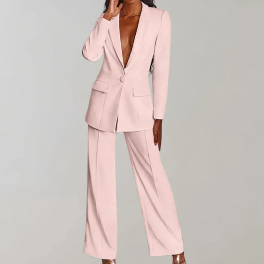 Eleganter Frauen Anzug | Blazer- und Flarehosen Set für Hochzeit in Größe M 1
