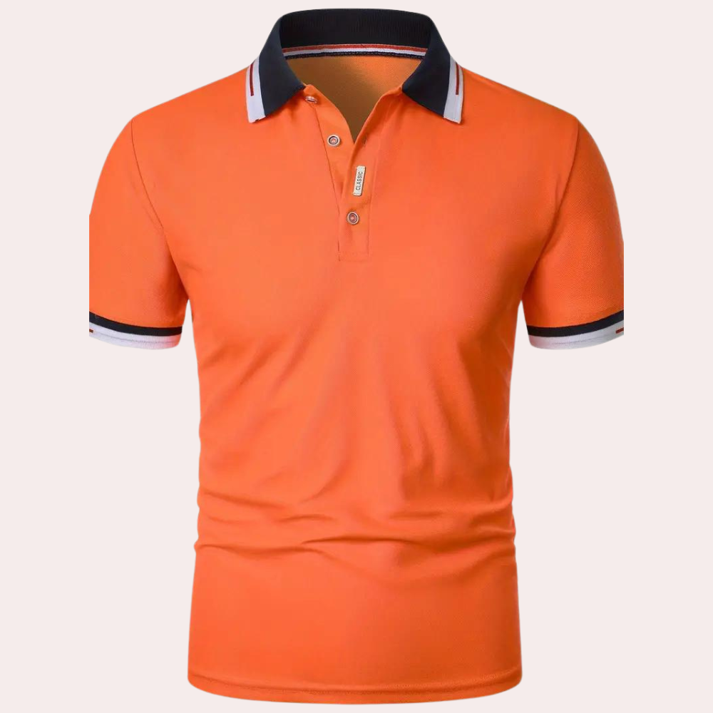 Corbinian | Elegantes Poloshirt Herren in Orange - Slim-Fit, Hochwertige Baumwolle, Vielseitig Kombinierbar 2