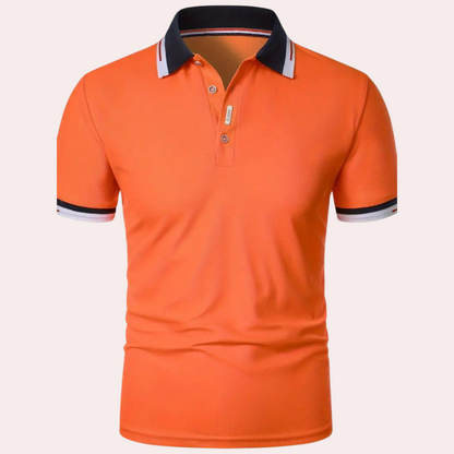 Corbinian | Elegantes Poloshirt Herren in Orange - Slim-Fit, Hochwertige Baumwolle, Vielseitig Kombinierbar 2