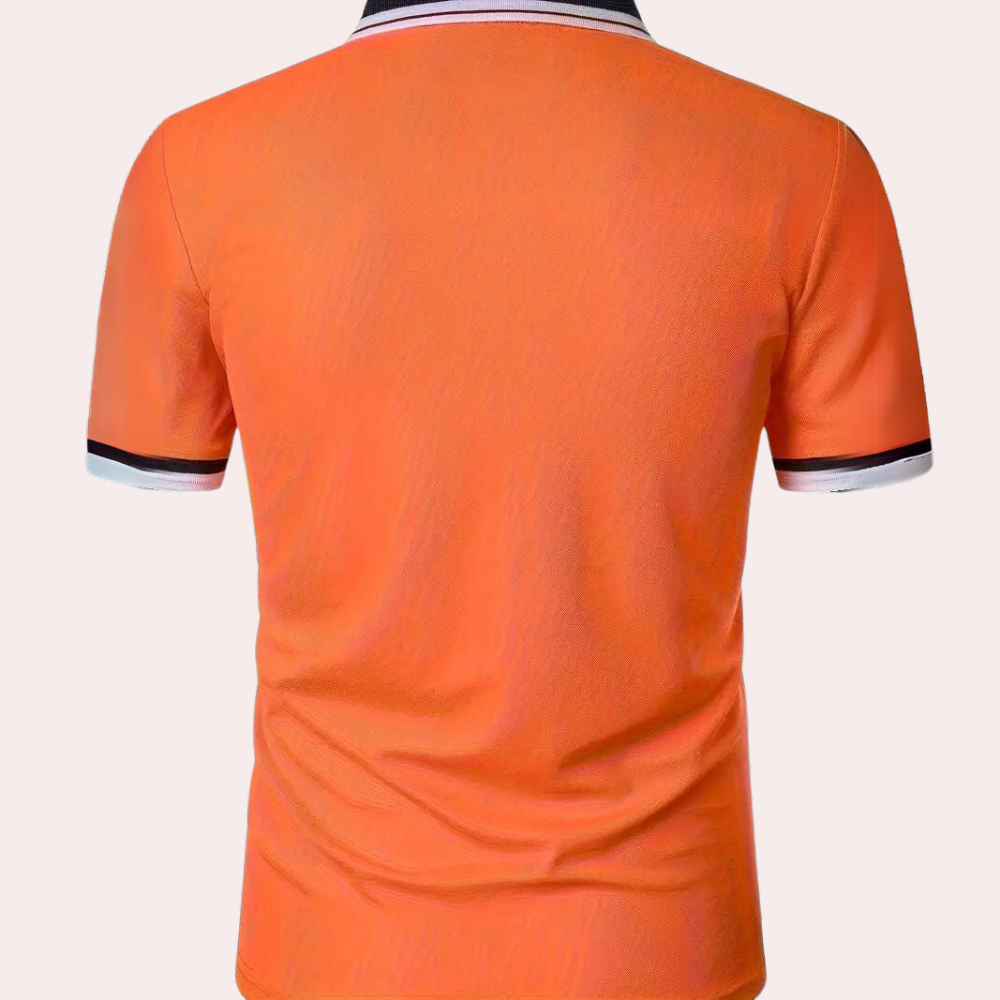 Corbinian | Elegantes Poloshirt Herren in Orange - Slim-Fit, Hochwertige Baumwolle, Vielseitig Kombinierbar 3