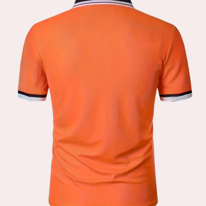 Corbinian | Elegantes Poloshirt Herren in Orange - Slim-Fit, Hochwertige Baumwolle, Vielseitig Kombinierbar 3