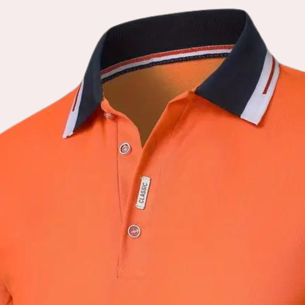 Corbinian | Elegantes Poloshirt Herren in Orange - Slim-Fit, Hochwertige Baumwolle, Vielseitig Kombinierbar 4
