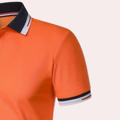 Corbinian | Elegantes Poloshirt Herren in Orange - Slim-Fit, Hochwertige Baumwolle, Vielseitig Kombinierbar 5