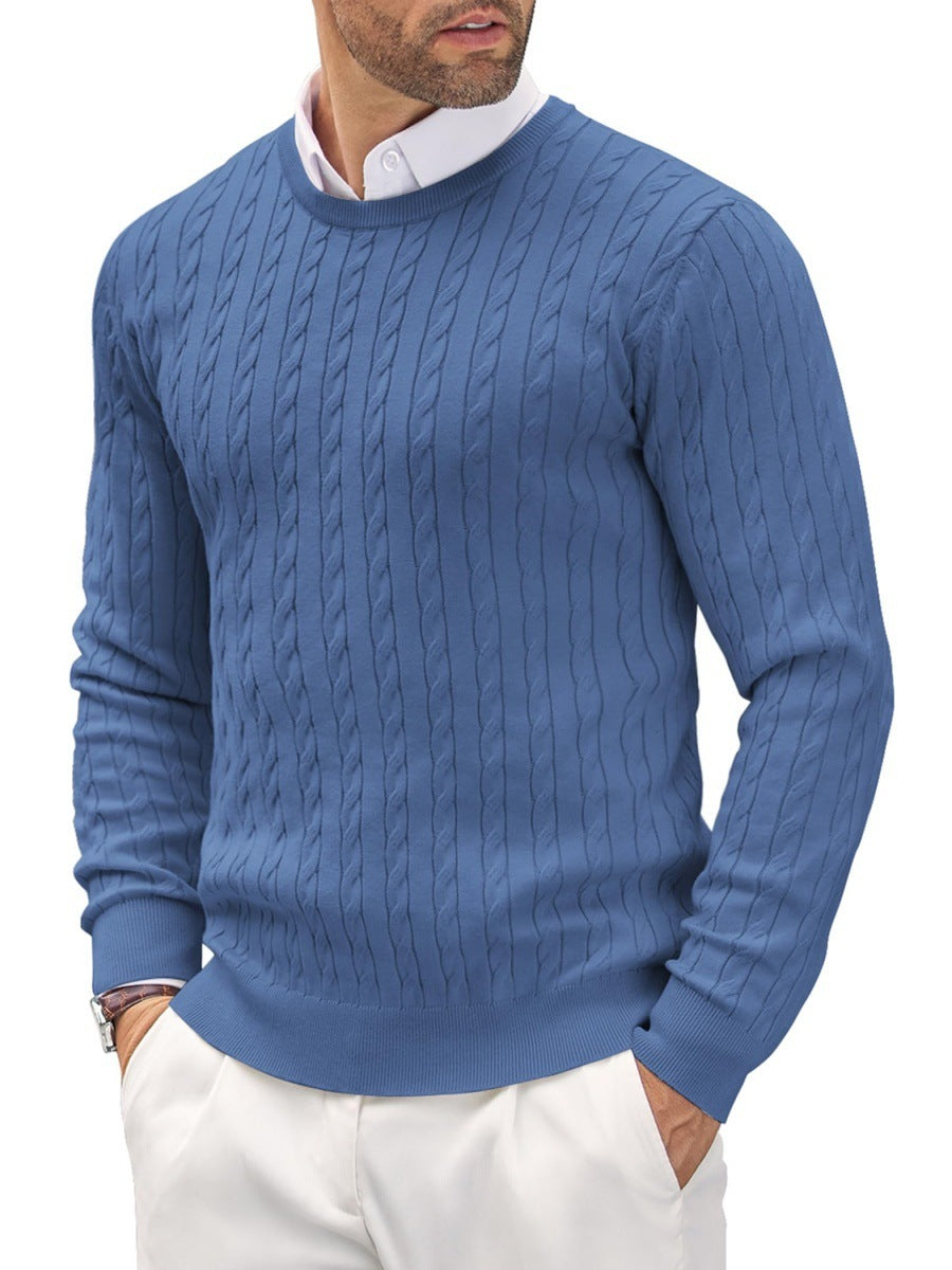 Herren Slim Fit Feinstrick-Pullover mit Rundhalsausschnitt Hause Lune