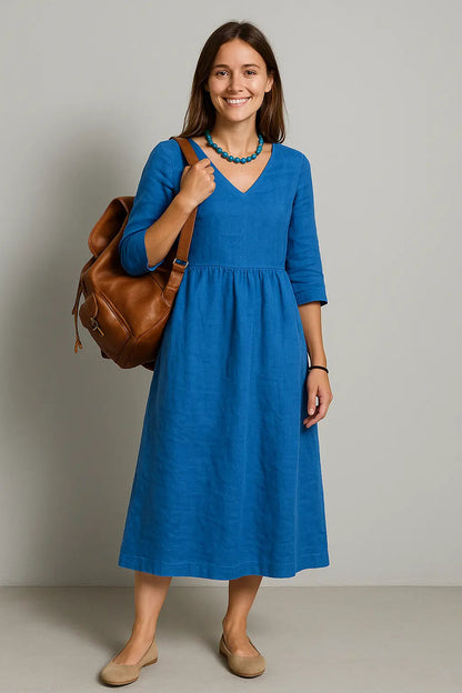 Daisy | Zartes Damenkleid Maxi-Jurk mit V-Ausschnitt für Sommer und Freizeit 5