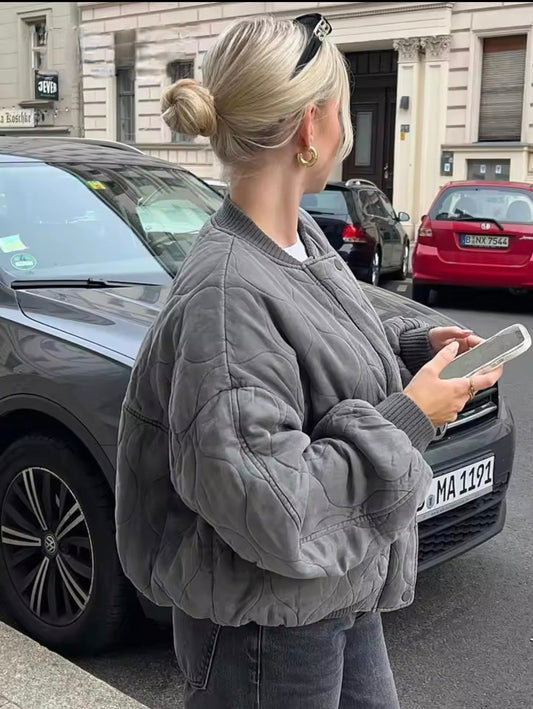 Damen Bomberjacke - Gewatteert, Casual Fit für Herbst 0