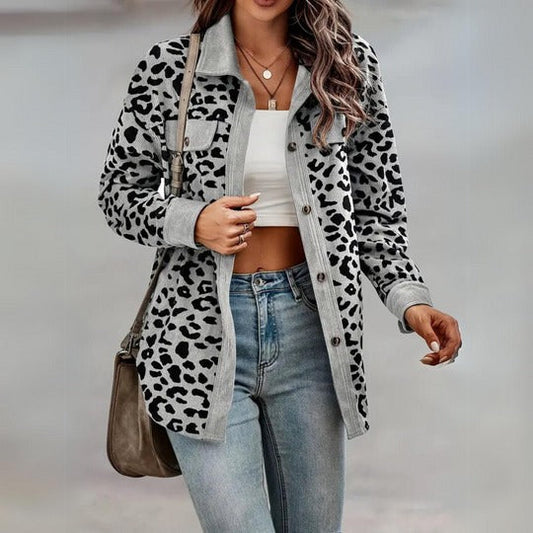 Damen Elegante Jacke – Luipaardprint, Vielseitig 1