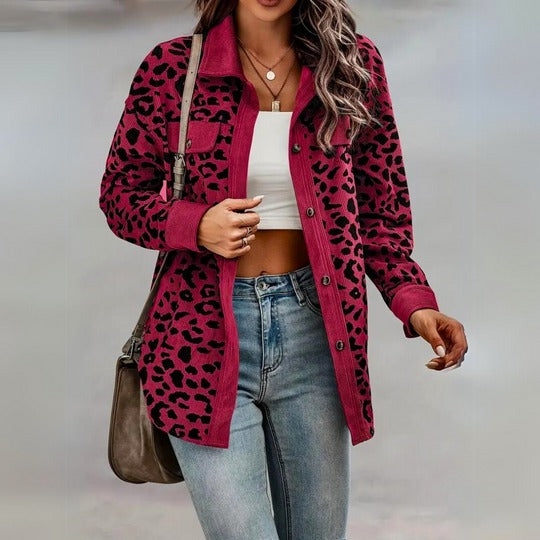 Damen Elegante Jacke – Luipaardprint, Vielseitig 2