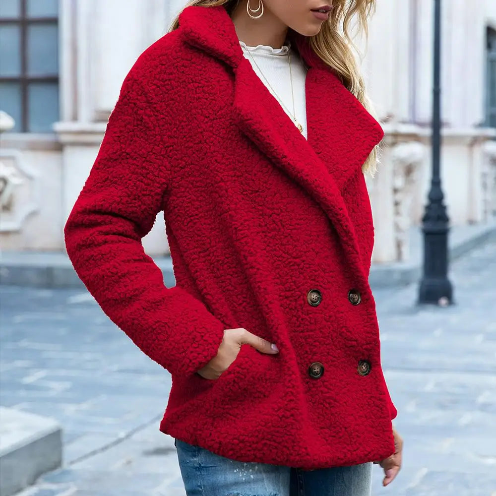 Damen Fluffy Teddyjacke – 100% Baumwolle, Bequem und Stilvoll 11