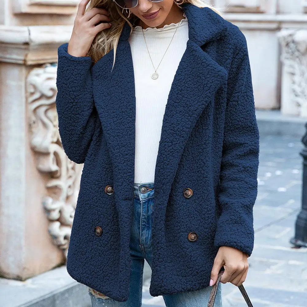 Damen Fluffy Teddyjacke – 100% Baumwolle, Bequem und Stilvoll 2