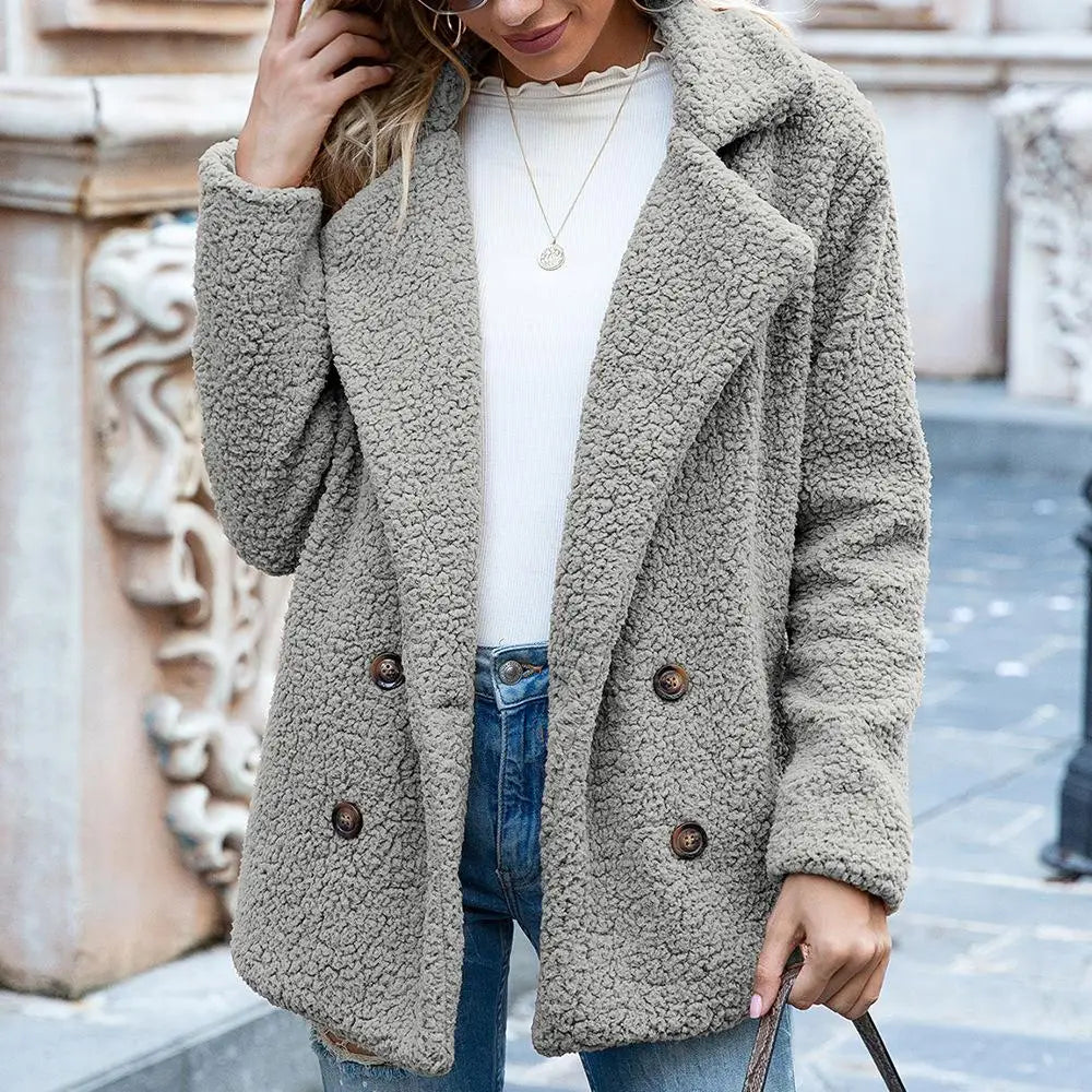 Damen Fluffy Teddyjacke – 100% Baumwolle, Bequem und Stilvoll 4