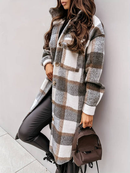 Damen Herbstjacke Rika - Plaid Muster, Bequeme Passform 4