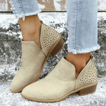 Damen Leder Schuhe mit Niedrigem Absatz – Hochwertiges Leder, Elegant 6