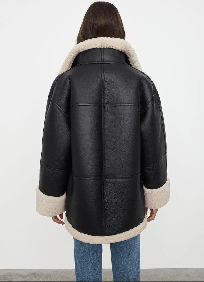 Damen Luxus Winterjacke – Mit Futter aus Kunstfell, Elegant 2