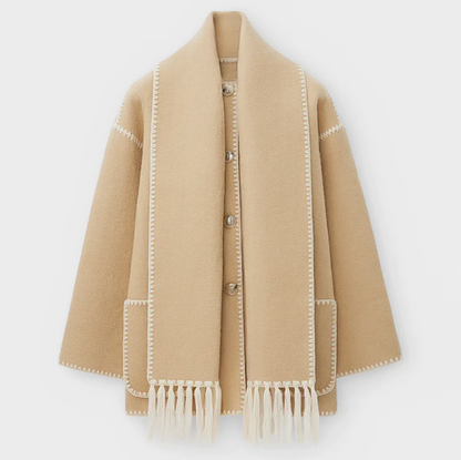 Damen Mélange Wollschal Jacke – Hochwertige Wollmischung, Eleganter Stil 3