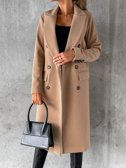 Damen Midi Trenchcoat – Luxuriöser Strickstoff, Elegante Silhouette 1