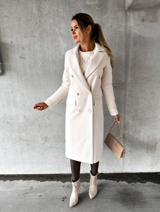 Damen Midi Trenchcoat – Luxuriöser Strickstoff, Elegante Silhouette 2