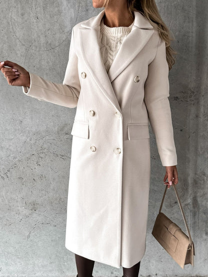 Damen Midi Trenchcoat – Luxuriöser Strickstoff, Elegante Silhouette 3