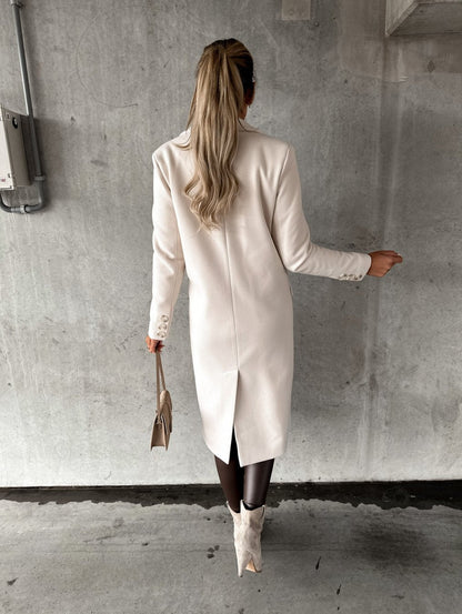 Damen Midi Trenchcoat – Luxuriöser Strickstoff, Elegante Silhouette 5
