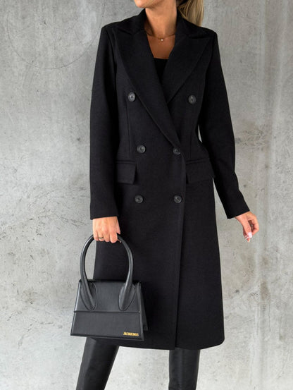 Damen Midi Trenchcoat – Luxuriöser Strickstoff, Elegante Silhouette 6