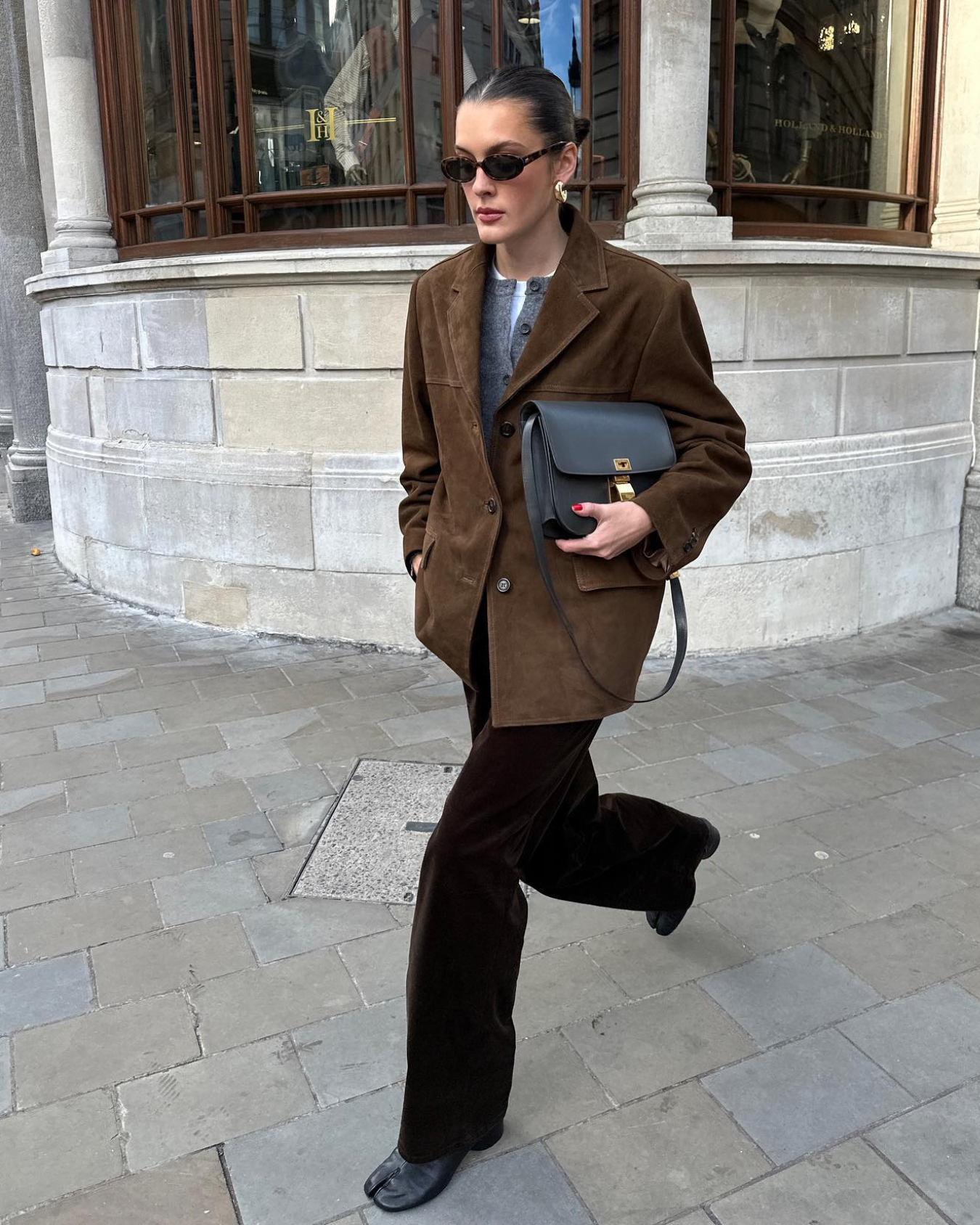 Damen Oversized Blazer – Imitation Suède, Luxuriöse Textur 2