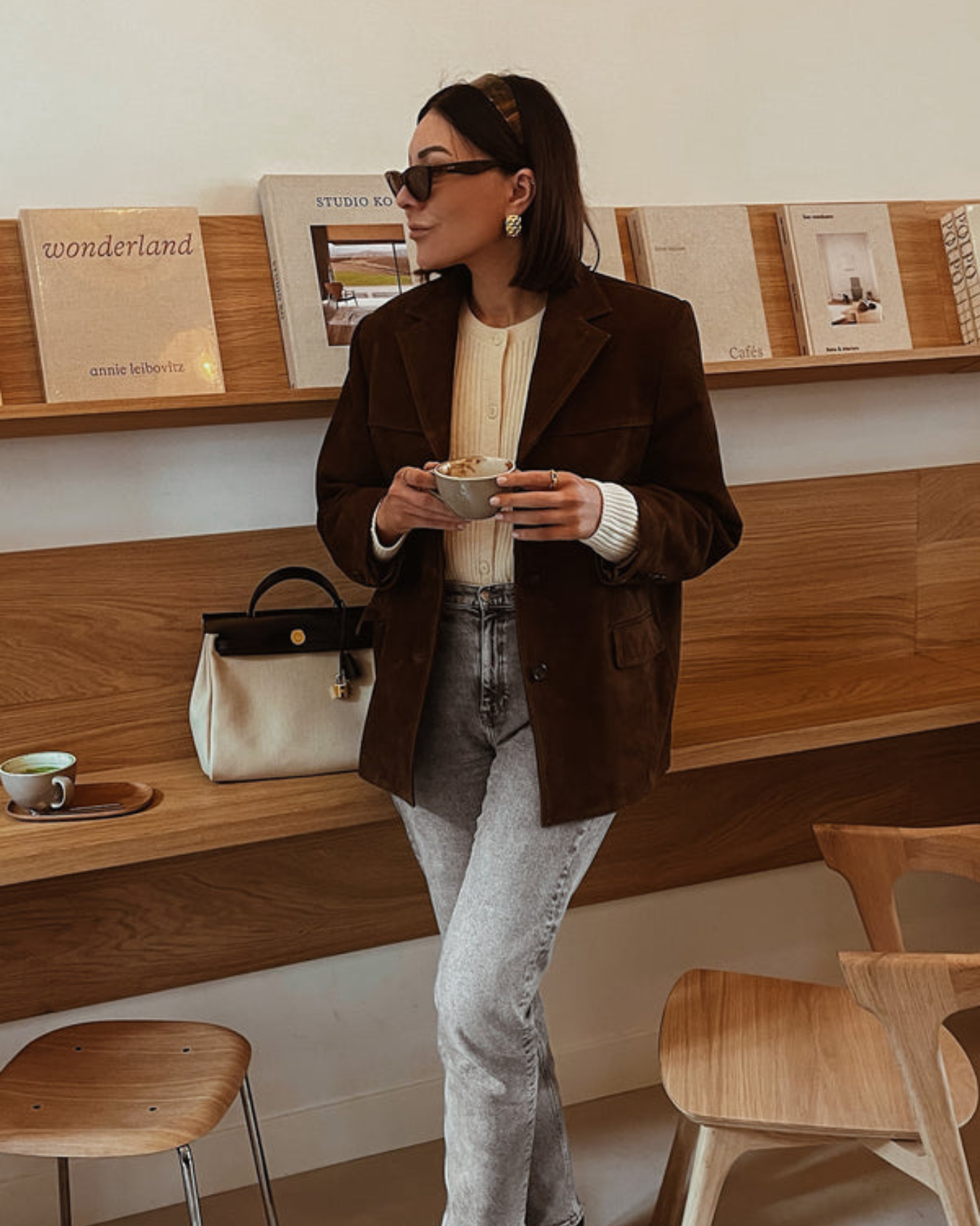 Damen Oversized Blazer – Imitation Suède, Luxuriöse Textur 3