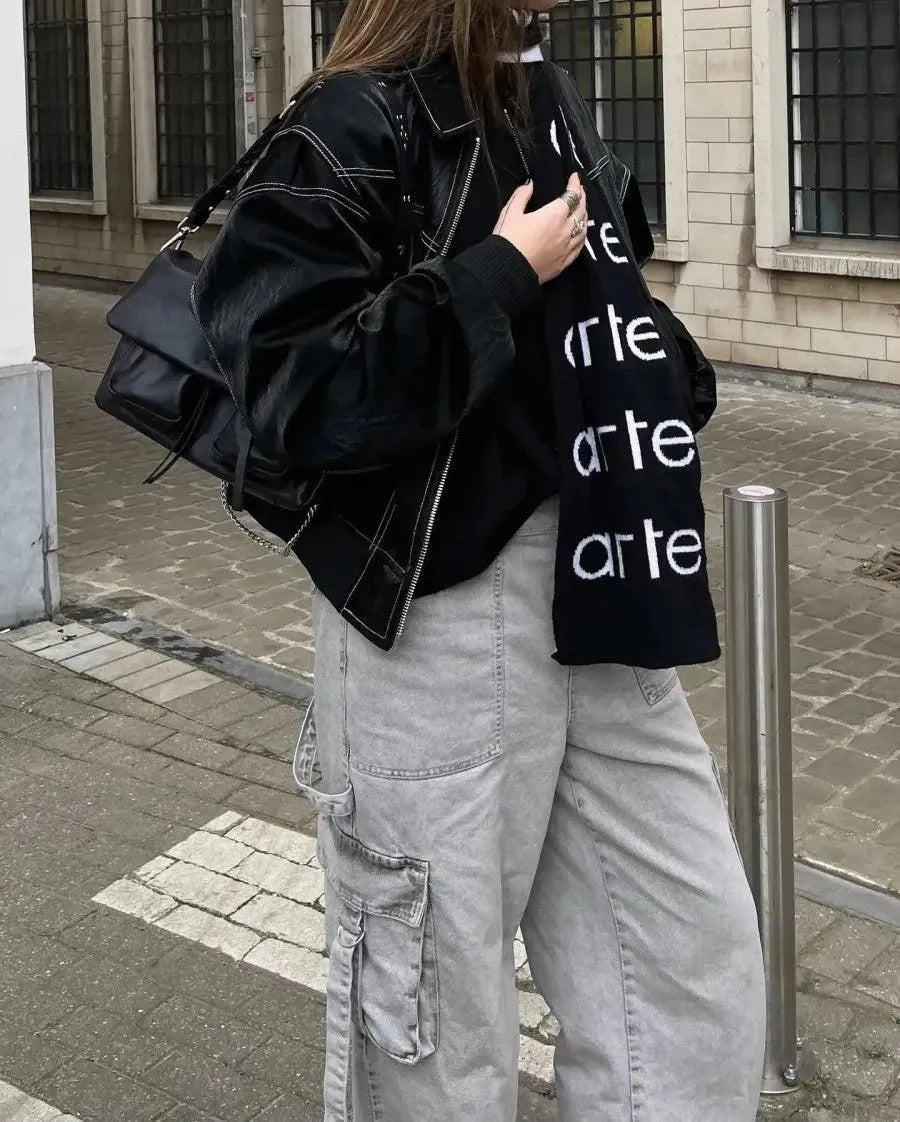 Damen Oversized Leren Jack – Premium Kunstleder, Trendy und Bequem 4